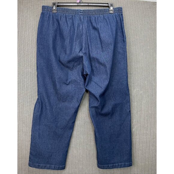 Hasting & Smith Womens Size XL Blue Elastic Waist Denim-Style Pants Relaxed Fit - Picture 2 of 9